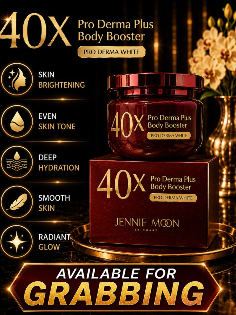 3- PRO DERMA PLUS BODY BOOSTER 40X PRO DERMA WHITE JENNIE MOON SKINCARE